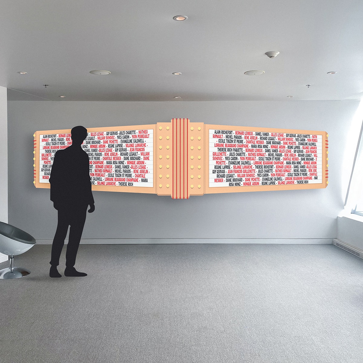 Visuel graphique présentant la maquette Les Têtes d'affiche, le nouveau programme de philanthropie du théâtre Le Diamant.